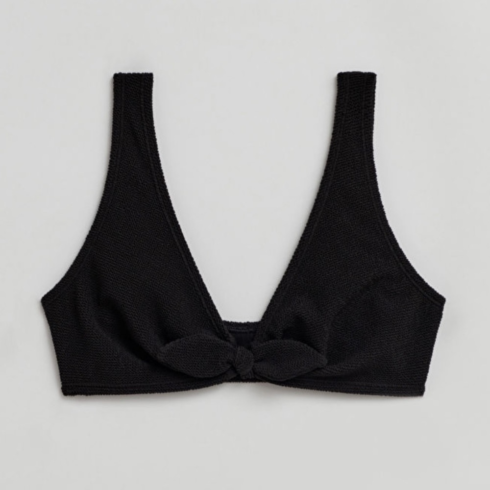 🆕 NWT & Other Stories Crepe Knot Bikini Top - Black